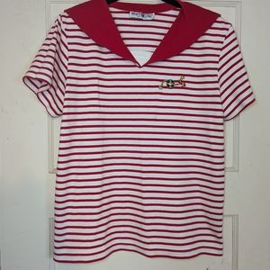 Vintage Striped Sailor Collar Tee